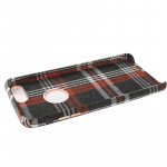 Wholesale iPhone 8 Plus / 7 Plus Checkered Plaid Fabric Armor PU Leather Case (Orange)